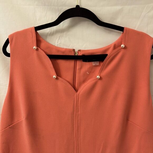 Karl Lagerfeld peachy pink scalloped pear midi dress size 16 - Picture 2 of 12